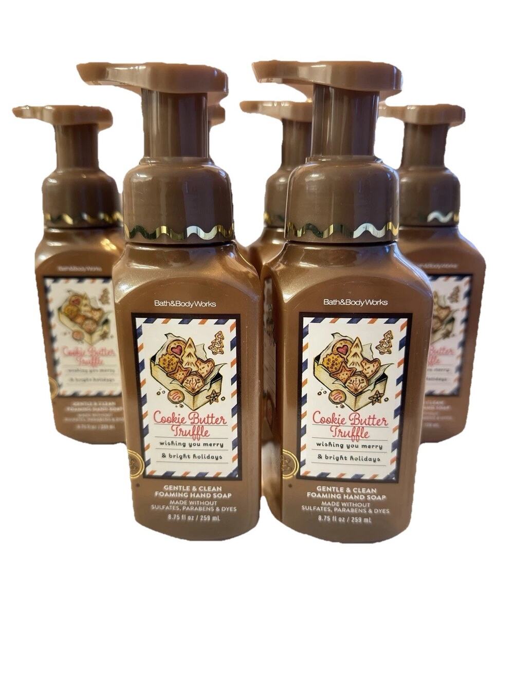 Set Of 5 Bath & Body Works Cookie Butter Truffle Foaming Hand Soap 8.75 floz